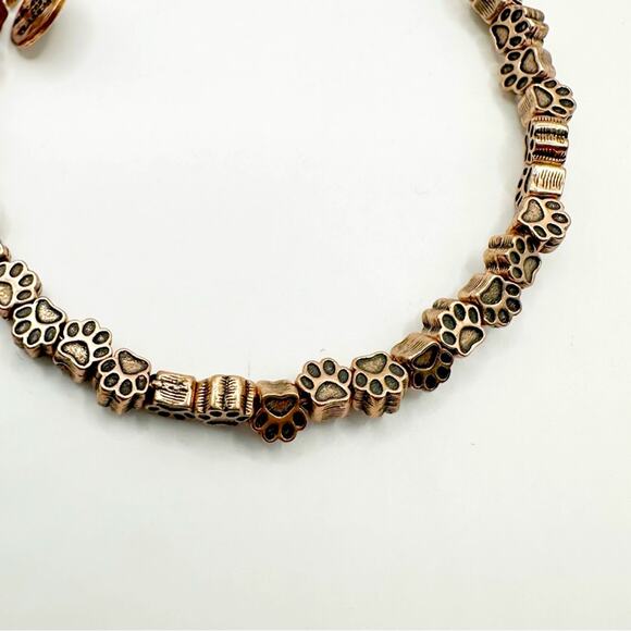 Alex and Ani Rafaelian Gold Paw Print Bangle Pet Paws Casual Adjustable Bracelet - Picture 3 of 7